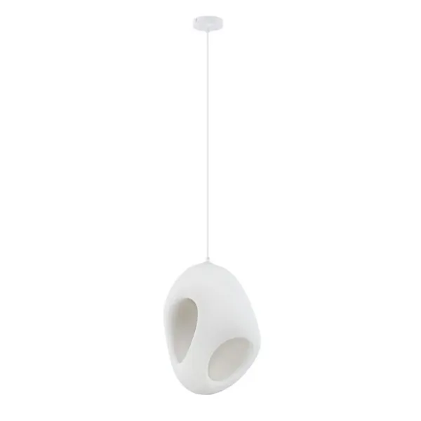 Suspension TEMPUS Nova Luce - Design Résine & Polyuréthane blanc et brun