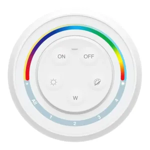 Commande Murale RF RGB+CCT Magnétique Blanche 4 Zones