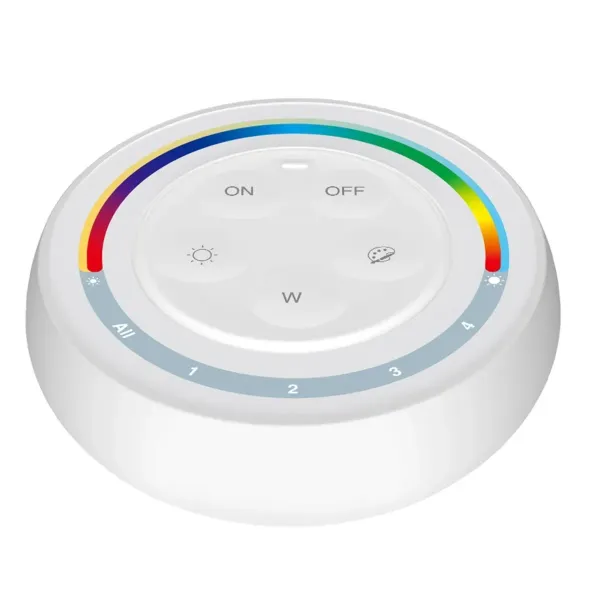 Commande Murale RF RGB+CCT Magnétique Blanche 4 Zones