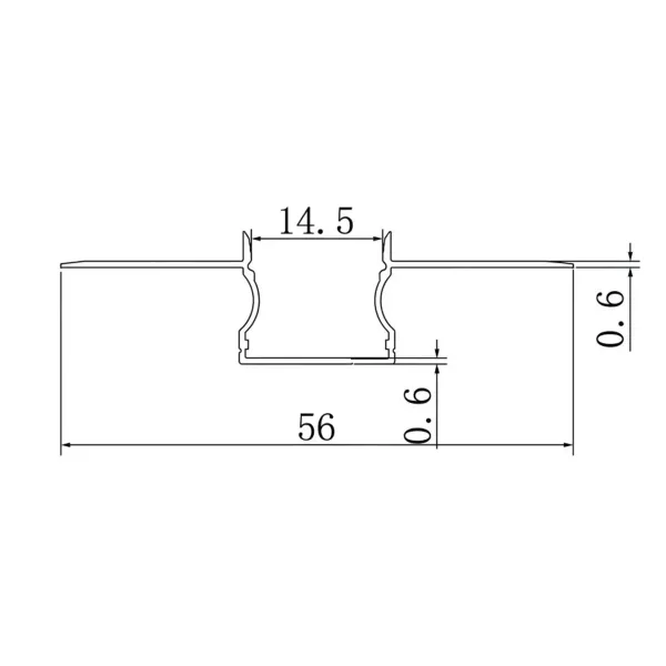 Profilé LED Alu Anodisé 2m 12mm + Diffuseur Blanc + Terminaisons