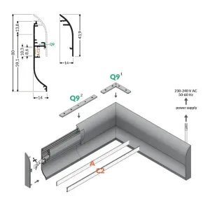Profile LED Plinthe10 anodisé angle