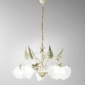 Grand Lustre Isotta Ivoire - 5 Lumières E14 - Style Classique | Fan Europe