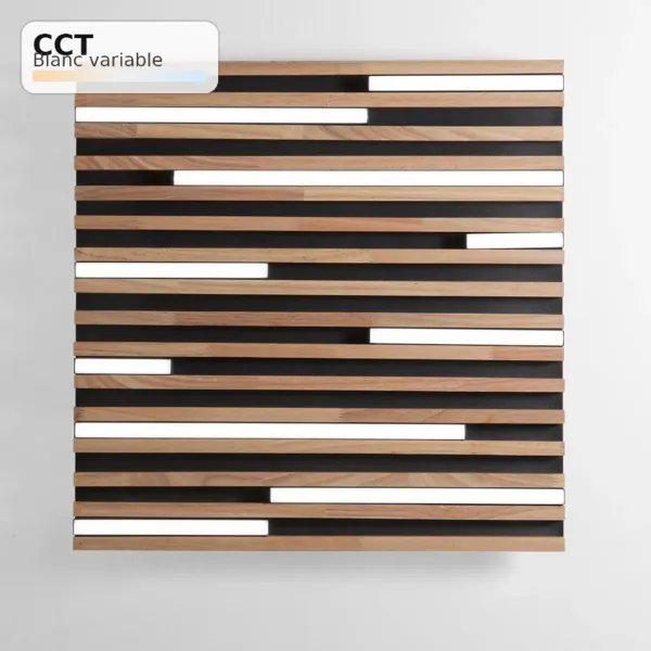 Plafoniera LED KUMA Carrée Bois 40W CCT 50x50 | Fan Europe