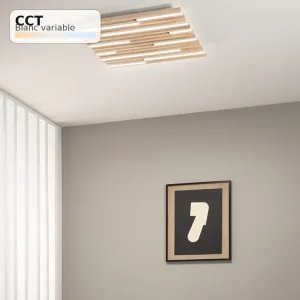Plafoniera LED KUMA Carrée Bois 40W CCT 50x50 | Fan Europe 2