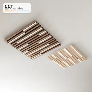 Plafoniera LED KUMA Carrée Bois 40W CCT 50x50 | Fan Europe