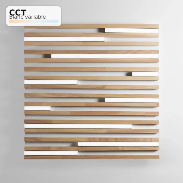 Plafoniera LED KUMA Carrée Bois 40W CCT 50x50 | Fan Europe