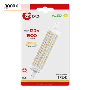 Ampoule LED R7s 118mm TRE D Century | 14W 3000K 1900Lm