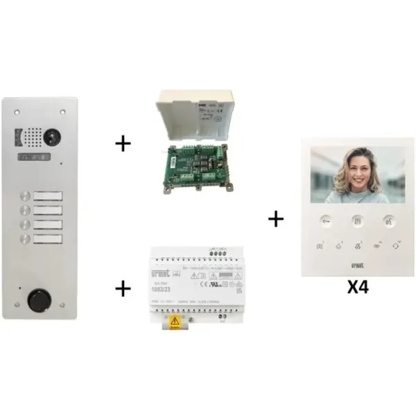 Kit vidéo V83 préprogrammé 1 rangée et 4 boutons