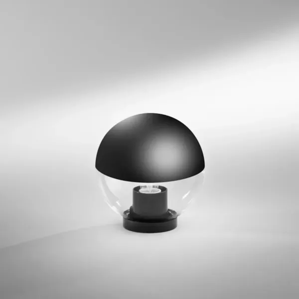 Globe pour potelet E27 POLLY IP44 transparent et casquette noire