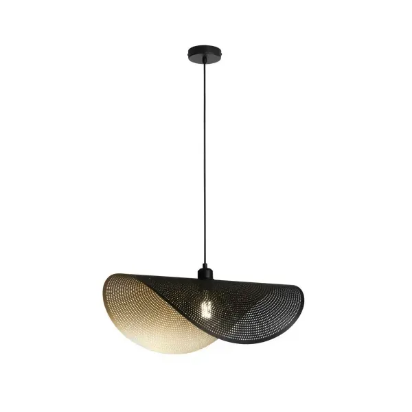 Suspension Métal Perforé Noir E27 RHEI DOT | Fan Europe Design