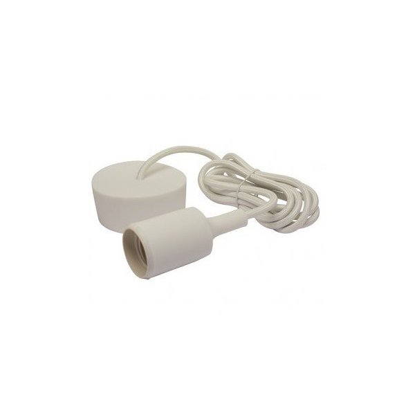 Suspension Douille Silicone E27 Blanc