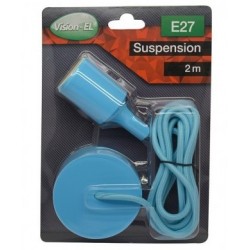 Suspension Douille Silicone E27 Bleu