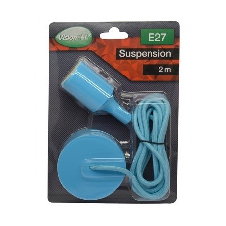 Suspension Douille Silicone E27 Bleu