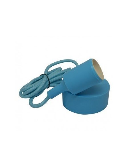 Suspension Douille Silicone E27 Bleu