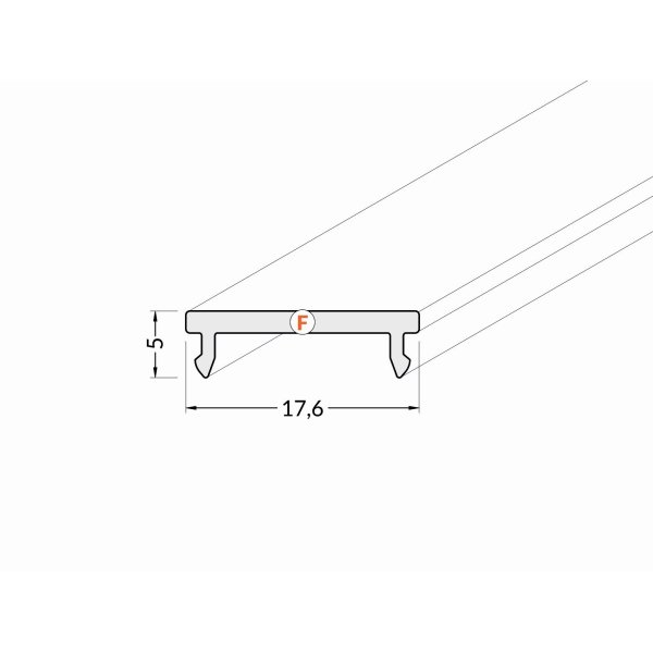Diffuseur Clip 19.2mm - Transparent - 1000mm