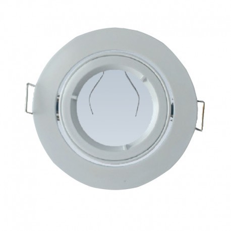 SUPPORT DE SPOT ROND BLANC 1/4 de Tour 93mm