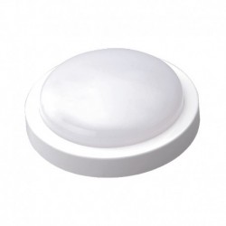 Plafonnier LED rond 190mm 230V 12W 4000K IP65 avec detecteur