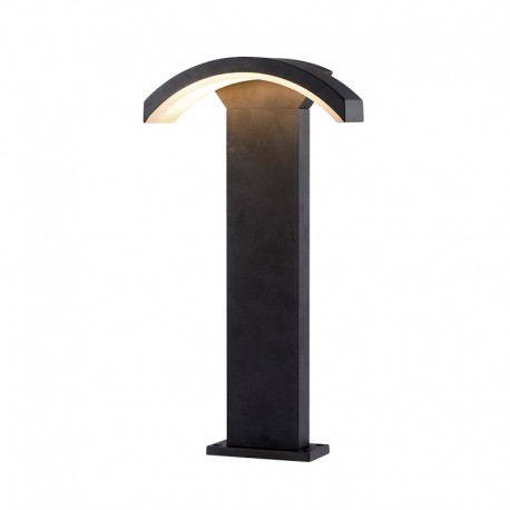 Potelet Rectangulaire LED 6W Diffuseur Curviligne - 3000°K - Gris Anthracite - IP54