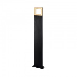 Potelet Rectangulaire LED 12W 1m - Diffuseur Carré - 3000°K - Gris Anthracite - IP54