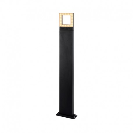 Potelet Rectangulaire LED 12W 1m - Diffuseur Carré - 3000°K - Gris Anthracite - IP54