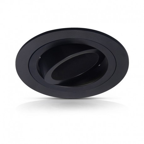 SUPPORT DE SPOT ROND ALUMINIUM Noir 92 mm