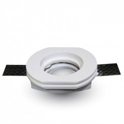 SUPPORT DE SPOT Invisible ROND BLANC 140mm Bords coupés