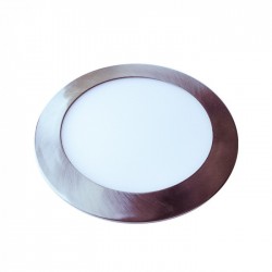 Plafonnier LED Nickel Satin Ø 170 ROND 12 Watt 4000°K - Fin de série - Ni repris Ni échangé 