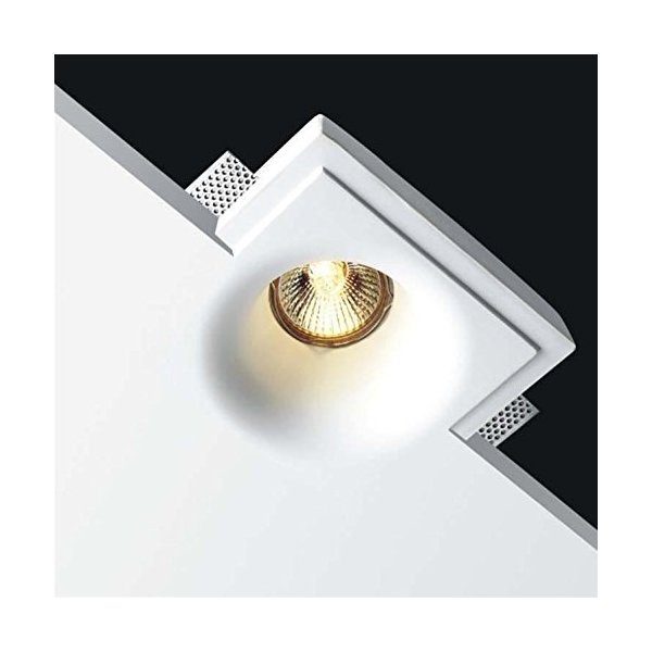 SUPPORT DE SPOT A SCELLER Gypse Carré BLANC 120 x120 mm