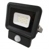 PROJECTEUR LED Plat Noir 230 V 10 WATT IP65 2700°K + Détecteur