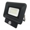 PROJECTEUR LED Plat Noir 230 V 20 WATT IP65 6000°K + Détecteur